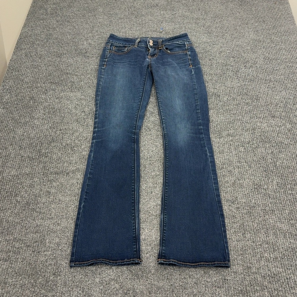 American Eagle Artist Jeans Womens 00 Blue‎ Cotton Blend Super Stretch Flare Y2K